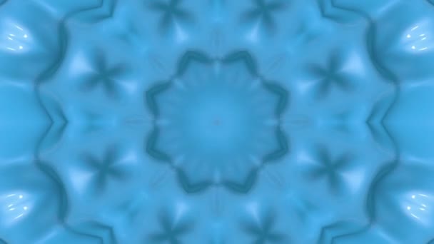 Pola Animasi Biru Muda Latar Belakang Kaleidoskop Abstrak Render — Stok Video