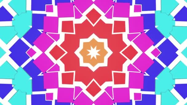 Mehrfarbig Animierter Kaleidoskop Hintergrund Darstellung Abstrakte Animation — Stockvideo