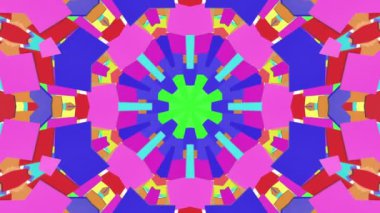 Çok renkli animasyonlu kaleydoskop arka plan. 3D render. Soyut animasyon