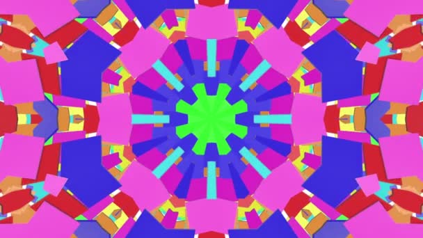 Multicolore Fond Kaléidoscope Animé Rendement Animation Abstraite — Video