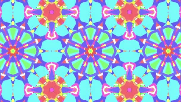 Multicolored Animated Kaleidoscope Background Rendering Abstract Animation — Stock Video