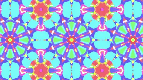 Warna Warni Animasi Kaleidoskop Latar Belakang Rendering Animasi Abstrak — Stok Video