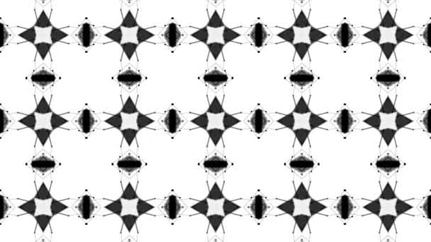 Black Animated Pattern White Background Abstract Kaleidoscope Background Render — Stock Video