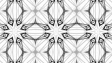 Siyah beyaz bir arka plan desen animasyon. Soyut kaleydoskop arka plan. 3D render