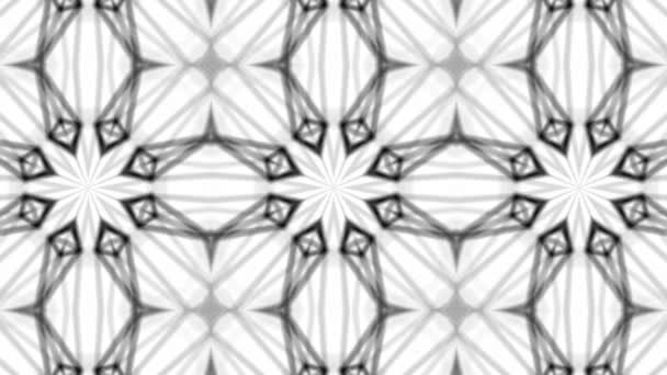 Schwarz Animiertes Muster Auf Weißem Hintergrund Abstrakter Kaleidoskop Hintergrund Darstellung — Stockvideo