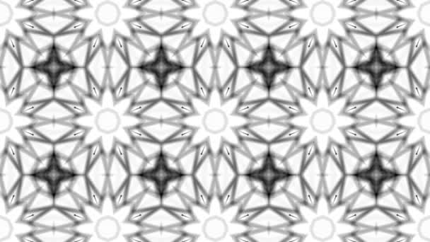 Black Animated Pattern White Background Abstract Kaleidoscope Background Render — Stock Video