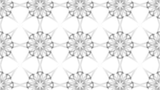 Black Animated Pattern White Background Abstract Kaleidoscope Background Render — Stock Video