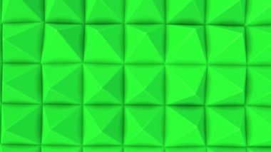 yeşil piramitler yavaş hareket satırlarının. Soyut animasyon. 3D render