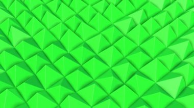 yeşil piramitler yavaş hareket satırlarının. Soyut animasyon. 3D render