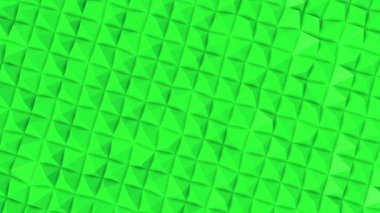yeşil piramitler yavaş hareket satırlarının. Soyut animasyon. 3D render