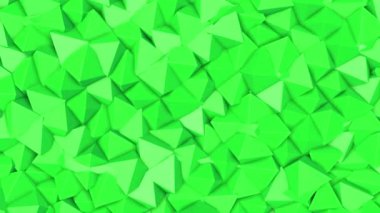 yeşil piramitler yavaş hareket satırlarının. Soyut animasyon. 3D render