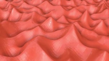 mercan dalgası yavaş yavaş deforme yüzeydir. Soyut animasyon. 3D render