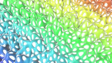 yavaş yavaş deforme ajur çok renkli düzgün uçak. Soyut animasyon. 3D render