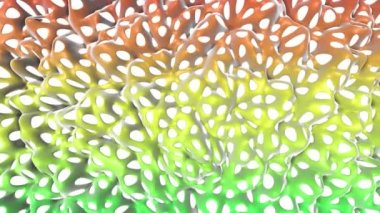 yavaş yavaş deforme ajur çok renkli düzgün uçak. Soyut animasyon. 3D render