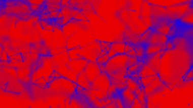 mavi parçacıklar yavaş yavaş kırmızı bir arka plan karşı uçuyor. 3D render