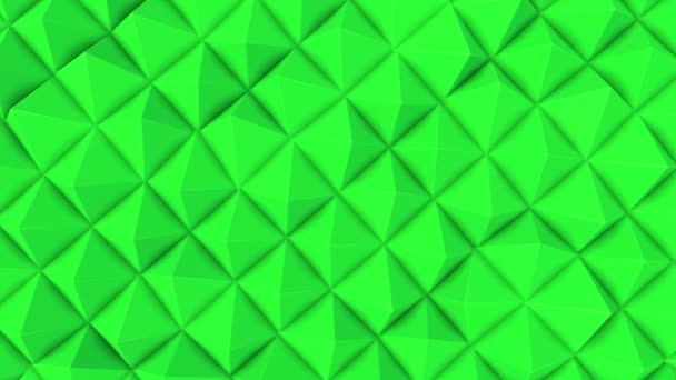 Reihen Grüner Pyramiden Die Sich Langsam Bewegen Abstrakte Animation Darstellung — Stockvideo