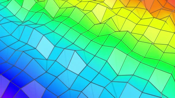 彩虹低聚平面慢慢变形 抽象动画 — 图库视频影像