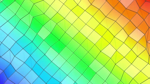 Arco Iris Plano Polivinílico Bajo Deforma Lentamente Animación Abstracta Renderizado — Vídeos de Stock