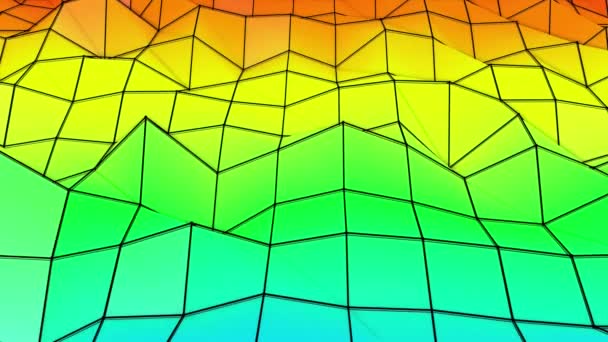 Arco Iris Plano Polivinílico Bajo Deforma Lentamente Animación Abstracta Renderizado — Vídeos de Stock