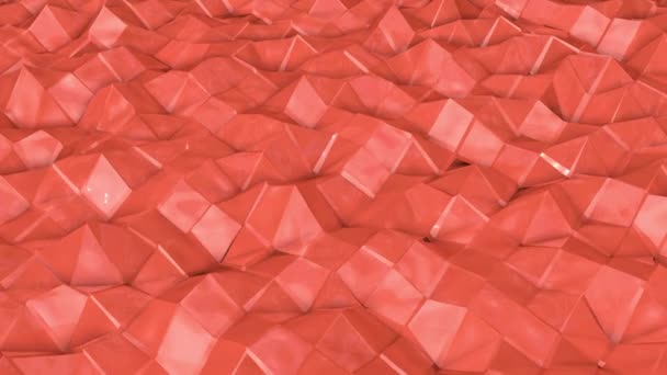 Korallen Low Poly Oberfläche Wird Langsam Deformiert Abstrakte Animation Darstellung — Stockvideo