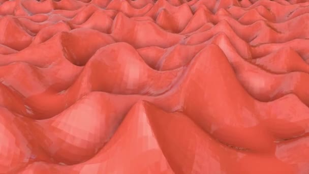 Superficie Onda Coral Deforma Lentamente Animación Abstracta Renderizado — Vídeos de Stock