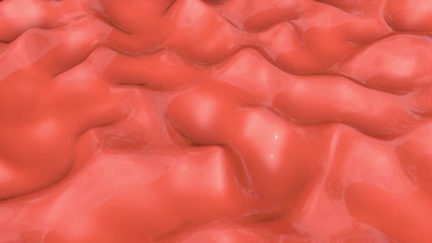 Coral Wave Surface Slowly Deformed Abstract Animation Rendering — Stock Video
