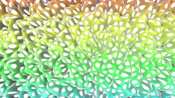 Plan Lisse Multicolore Ajouré Lentement Déformé Animation Abstraite Rendu — Video
