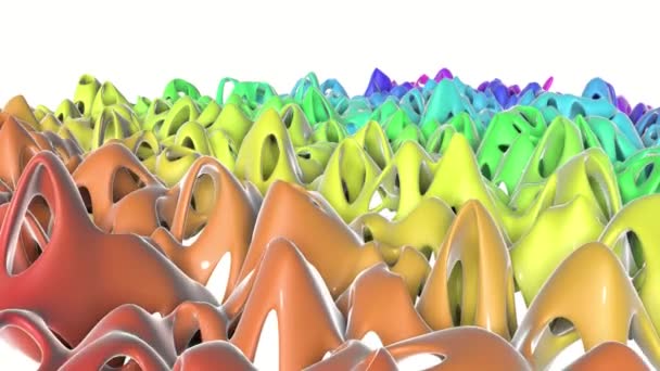 Opengewerkte Multi Gekleurde Gladde Vliegtuig Langzaam Vervormd Abstracte Animatie Rendering — Stockvideo