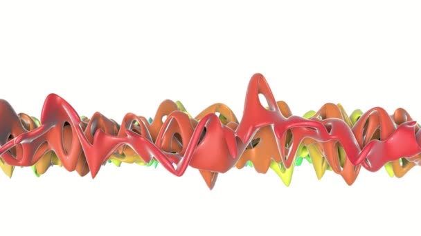 Piano Liscio Multicolore Traforato Lentamente Deformato Animazione Astratta Rendering — Video Stock
