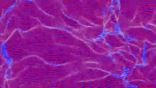 Particelle Quadrate Blu Volano Uno Sfondo Rosso Animazione Astratta Rendering — Video Stock