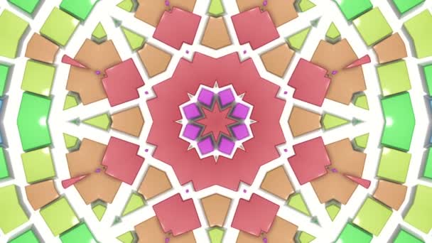 Mehrfarbige Abstrakte Animierte Muster Kaleidoskop Hintergrund Darstellung — Stockvideo