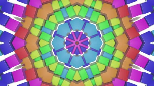 Patrones Animados Abstractos Multicolores Caleidoscopio Fondo Renderizar — Vídeo de stock