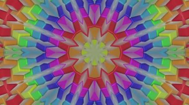 çok renkli soyut animasyon desen. kaleydoskop arka plan. 3D render