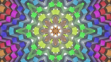çok renkli soyut animasyon desen. kaleydoskop arka plan. 3D render