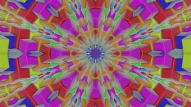 çok renkli soyut animasyon desen. kaleydoskop arka plan. 3D render