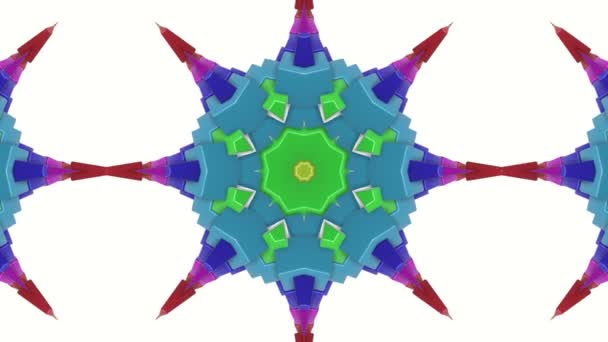 Padrões Animados Abstratos Multicoloridos Fundo Caleidoscópio Renderização — Vídeo de Stock