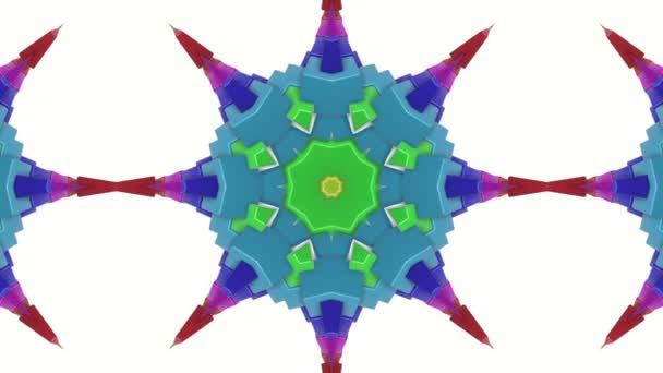 Sokszínű Absztrakt Animált Minták Kaleidoszkóp Háttér Render — Stock videók