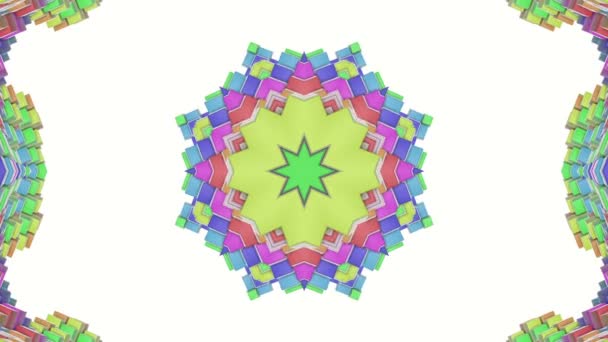 Multicolored Abstract Animated Patterns Kaleidoscope Background Render — Stock Video