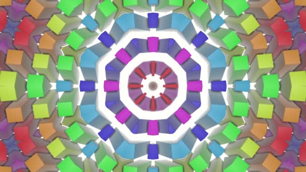 Sokszínű Absztrakt Animált Minták Kaleidoszkóp Háttér Render — Stock videók