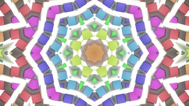 motifs animés abstraits multicolores. kaléidoscope fond. 3d rendu 