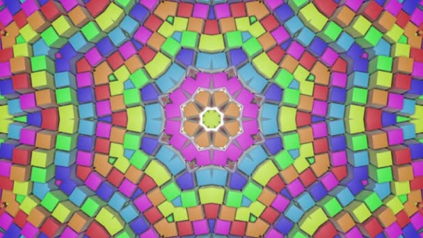 motifs animés abstraits multicolores. kaléidoscope fond. 3d rendu 