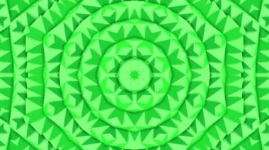 Yeşil soyut animasyon desen. kaleydoskop arka plan. 3D render