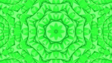 Yeşil soyut animasyon desen. kaleydoskop arka plan. 3D render