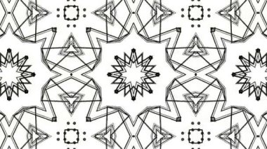 siyah soyut animasyon desen. kaleydoskop arka plan. 3D render