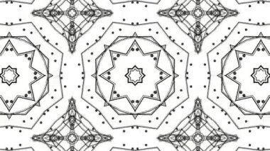 siyah soyut animasyon desen. kaleydoskop arka plan. 3D render