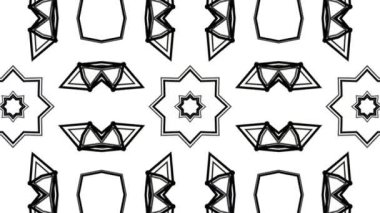 siyah soyut animasyon desen. kaleydoskop arka plan. 3D render