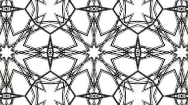 siyah soyut animasyon desen. kaleydoskop arka plan. 3D render