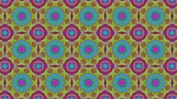 Multicolored Abstract Animated Patterns Kaleidoscope Background Render — Stock Video