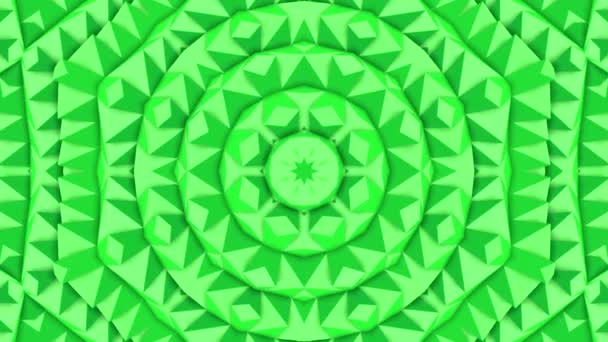 Grüne Abstrakte Animierte Muster Kaleidoskop Hintergrund Darstellung — Stockvideo