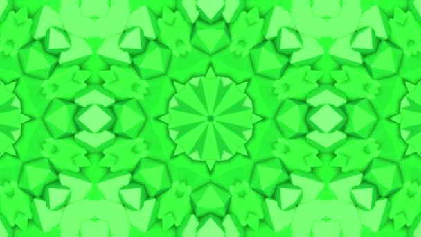 緑の抽象的なアニメーション パターン 万華鏡のバック グラウンド のレンダリング — ストック動画